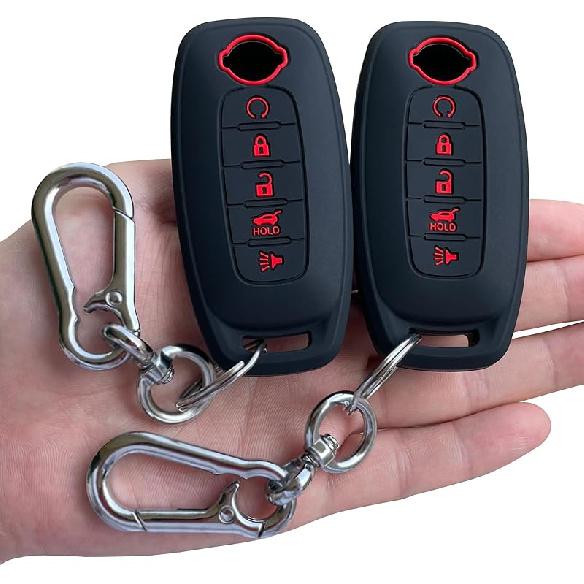 TANDRIVE 5-Button Key Fob Cover For -2026 Nissan Rogue Pathfinder And 2024-2026 Sentra, Silicone, 2-Pack, Black
