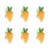 6Pcs Easter Carrot Shape Fabric Candy Bag Drawstring Gift Bag Candy Cookie Chocolate Holder Bag for Easter Birthday