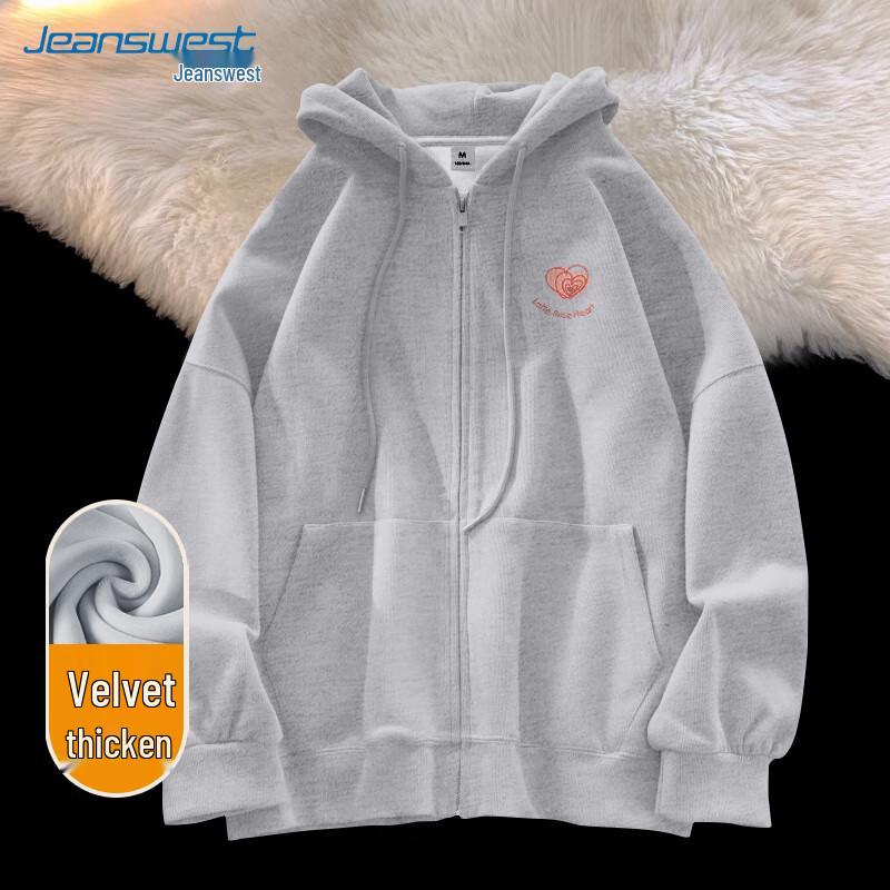 JEANSWEST 2025 Women's Fleece-Lined Zip-Up Hoodie