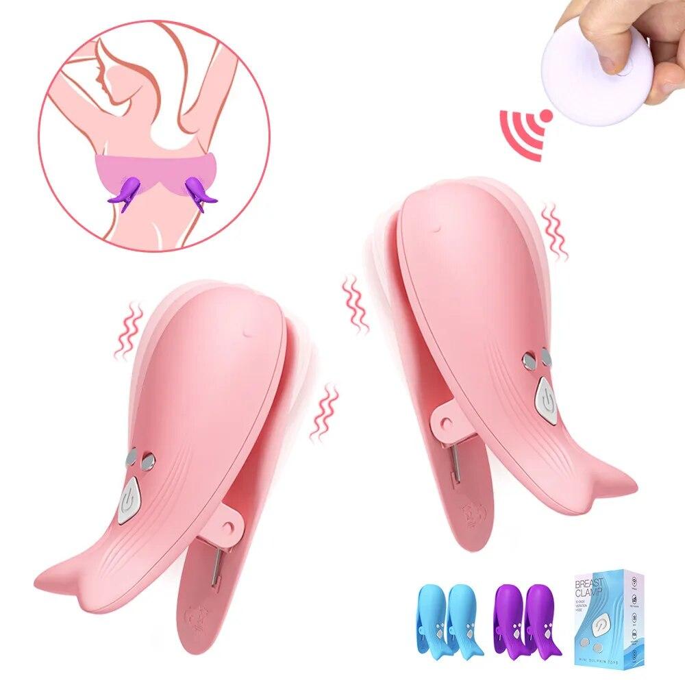 Electric Nipple Clamp Breast Massage Female Masturbation Stimulate Clit Adult Games Erotic Accessories Sex Toys For Women Couple