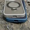 360° Rotating holder magsafe charging case for iPhone 16 15 14 13 12 11 Pro Max Titanium gray magnetic shockproof phone cover
