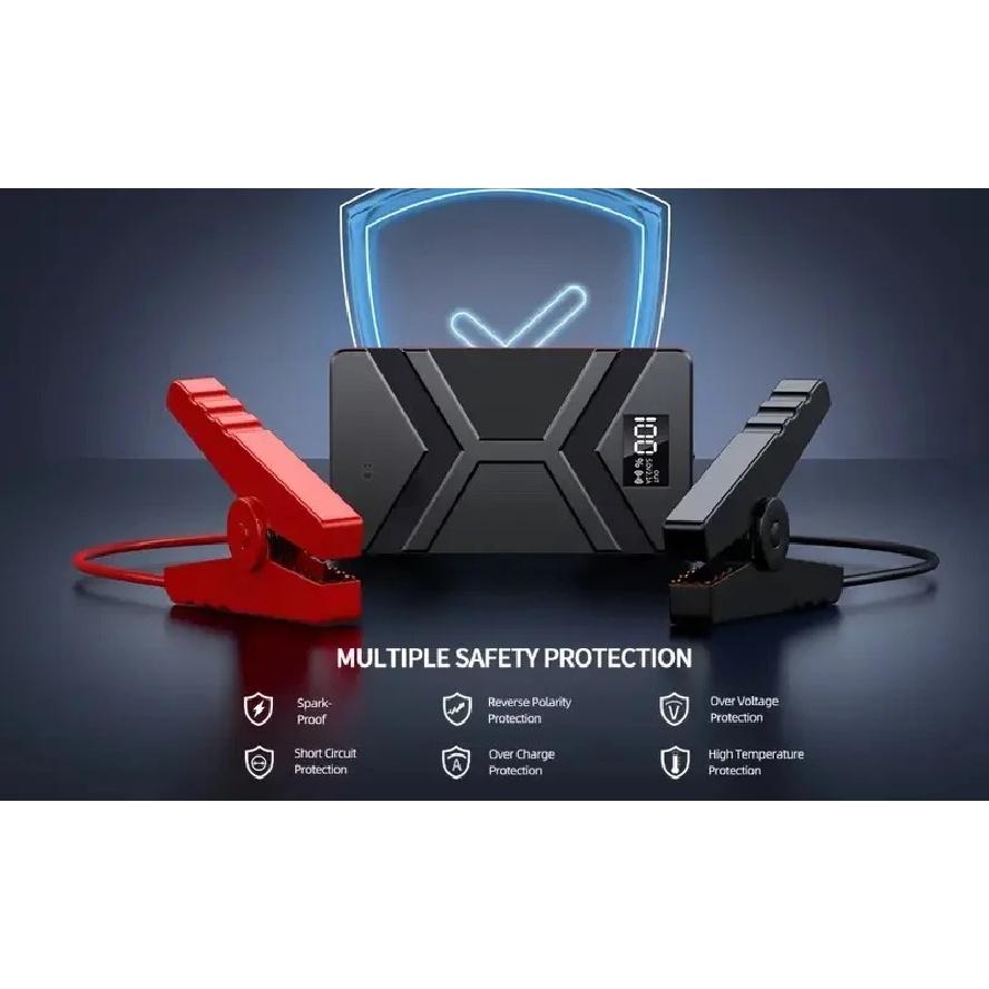 Ultra-slim 12V Car Jump Starter Booster Portable Car Power Bank Multifunctional Engine Battery Emergency Start