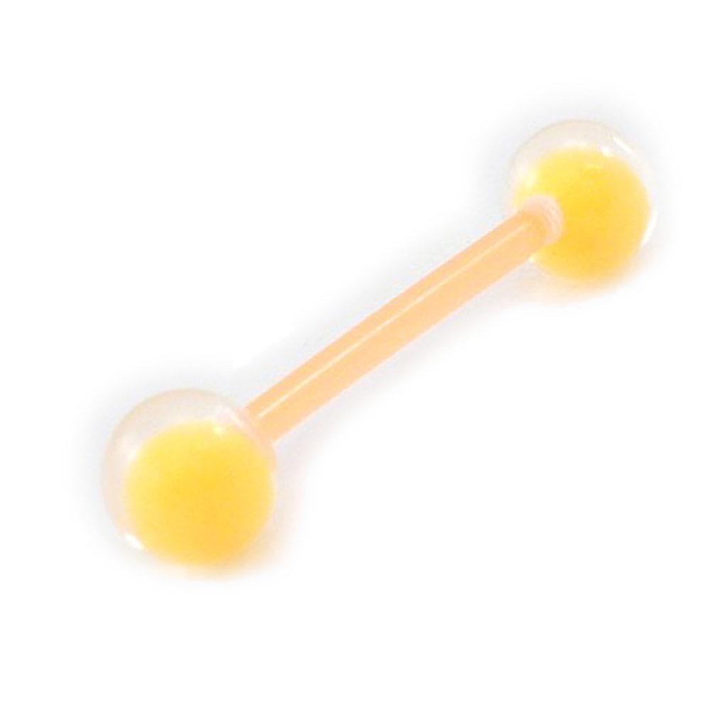 Les TréSors De Lily [I9450] - Piercing Langue Flexible 'Coloriage' Orange OranžOvá-image