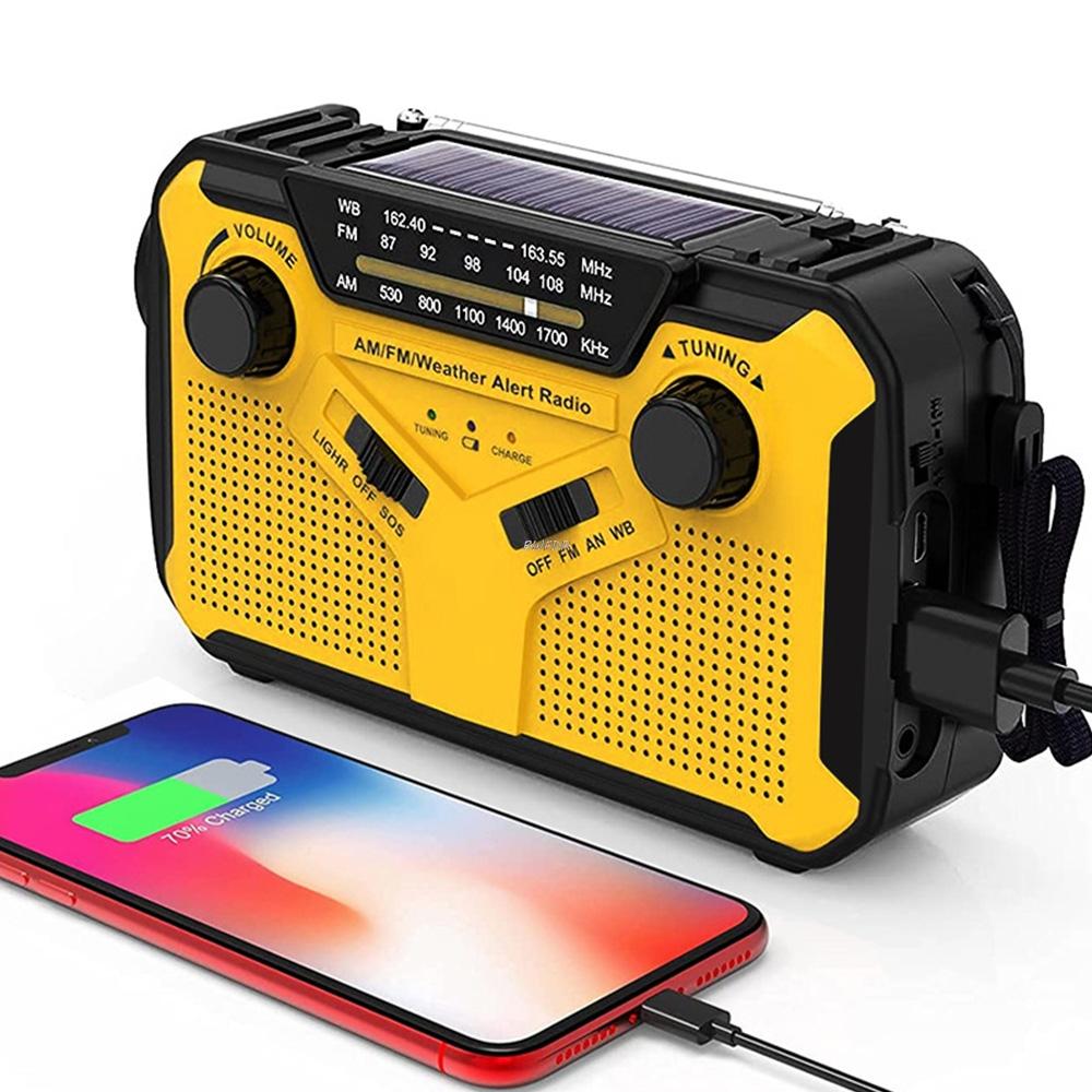 Portable Solar Hand Crank Radio AM/FM Radio Emergency Radio LED Flashlight SOS Alarm Power Bank Speaker Dropshipping Wholesale