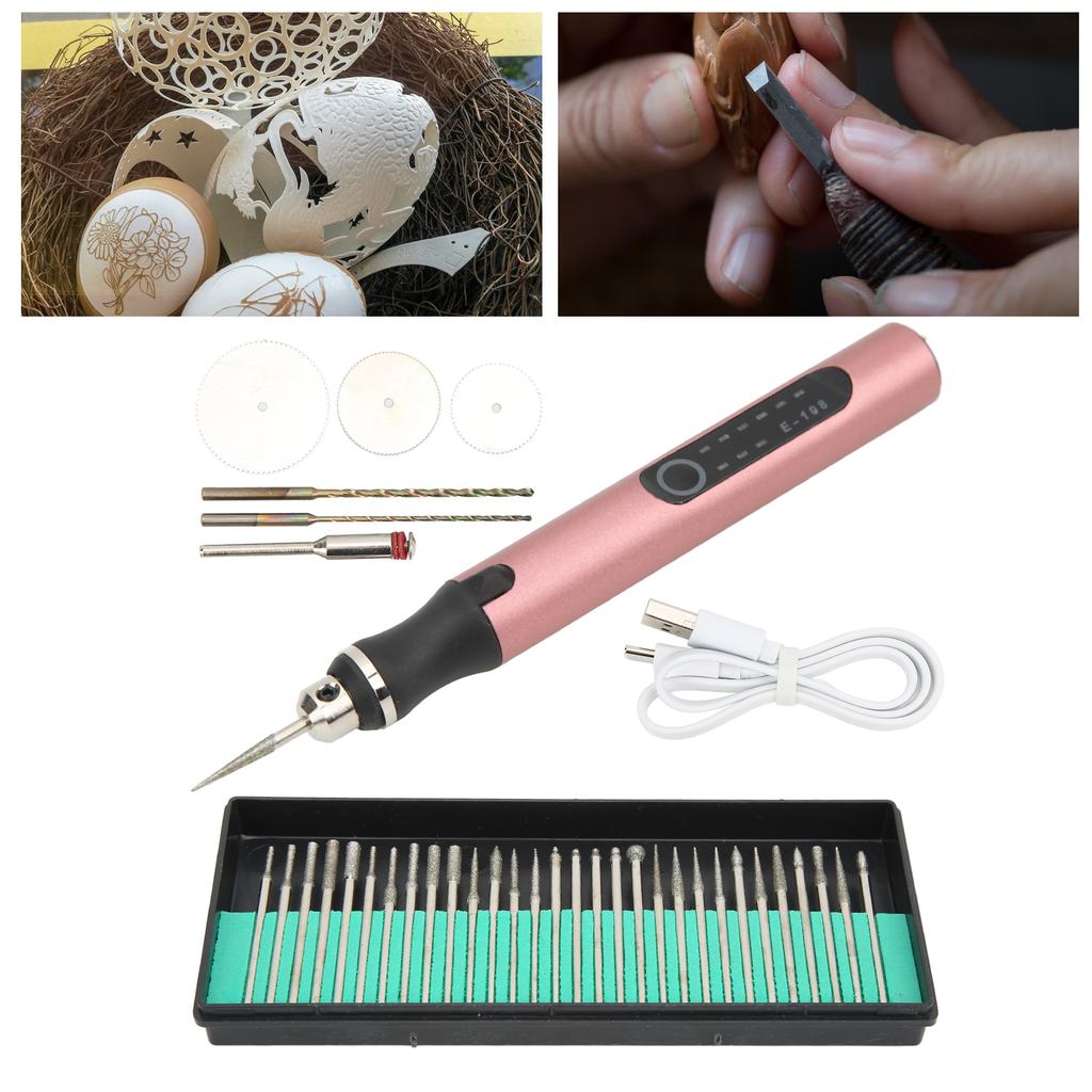 Gravierstift Tragbar Kabelloses Laden 3 Geschwindigkeiten Bohren Schneiden Schleifen Beschriftung Metall Ätzstift Werkzeug