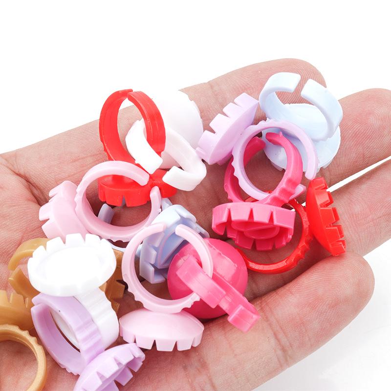 50-Pack Eyelash Glue Ring Blooming Cups for Tattooing & Beauty
