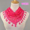 New Women Lace Monochrome Korean Triangle Scarves 140x48cm Fashionable Hollow Out Shawl Solid Rose Triangle Scarf
