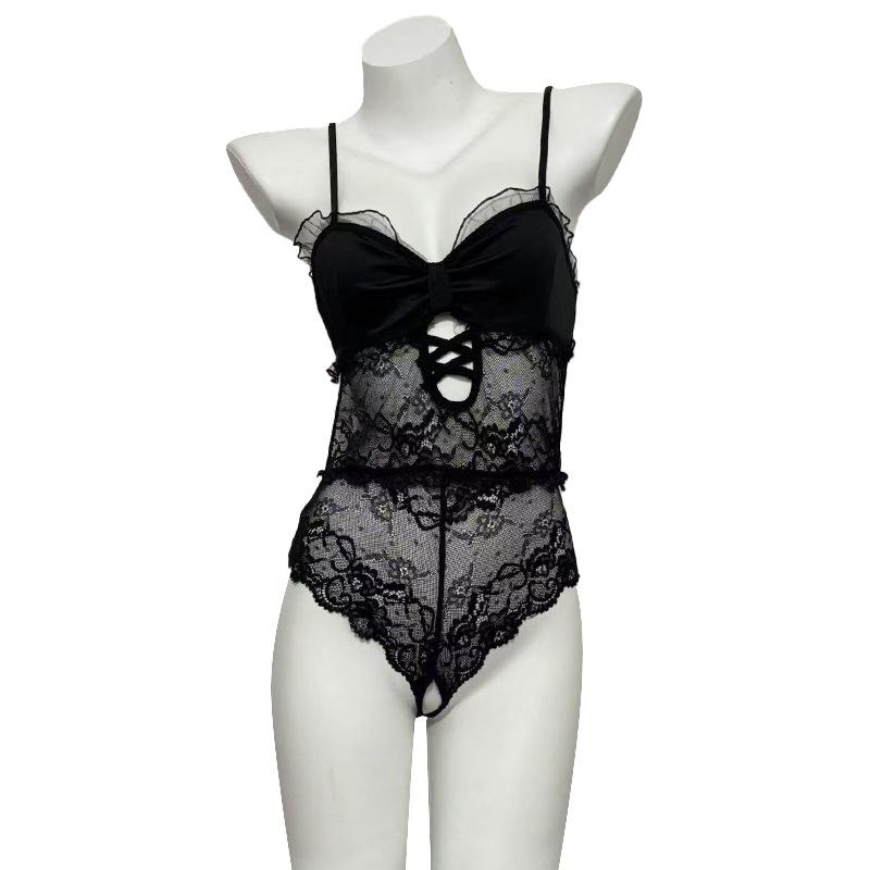 Sexy lingerie pure desire suspender lace perspective sex fun uniform temptation open gear no-take-off onesie