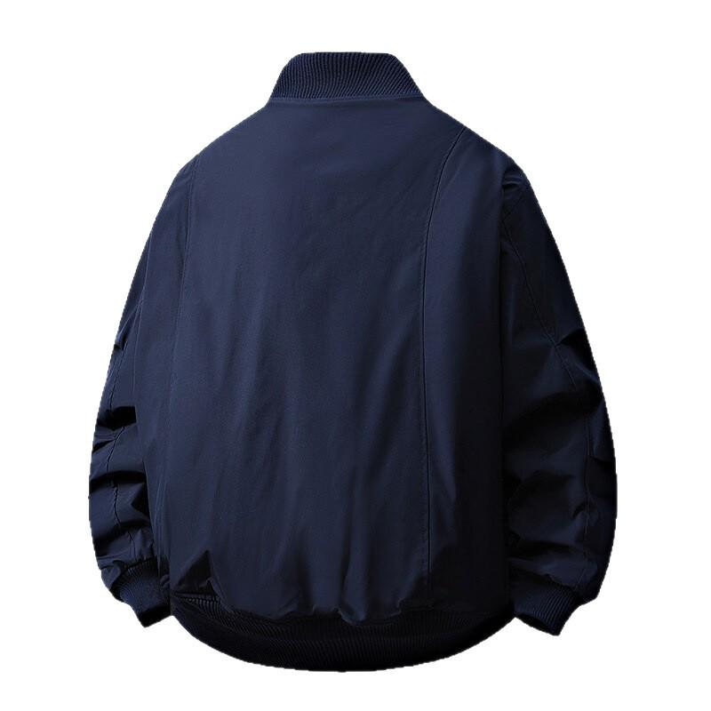 Herren Herbst Einfarbig Doppelreißverschluss Stehkragen Lässig Locker Jacke
