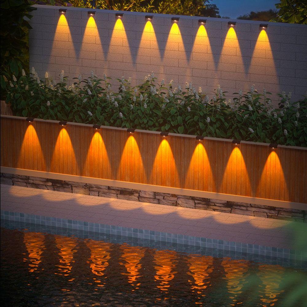 Decorative Solar Garden Lights Waterproof Solar Powered Lamps LED Stairs Wall Lamp Yard