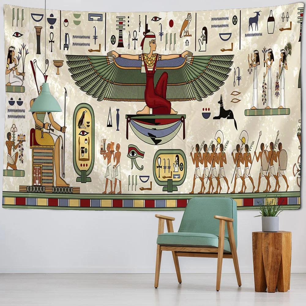 Alte ägyptische Wandmalerei Wandteppich Hippie Schlafzimmer Wohnzimmer Heimwanddekoration Camping Hintergrundtuch