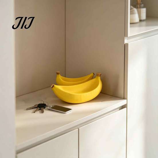 Novelty Gift for Housewarming 3D Printed Banana Storage Tray, Creative Desktop Organizer Keys Jewelry, Decorative Small Items Fruit Shaped Bowl