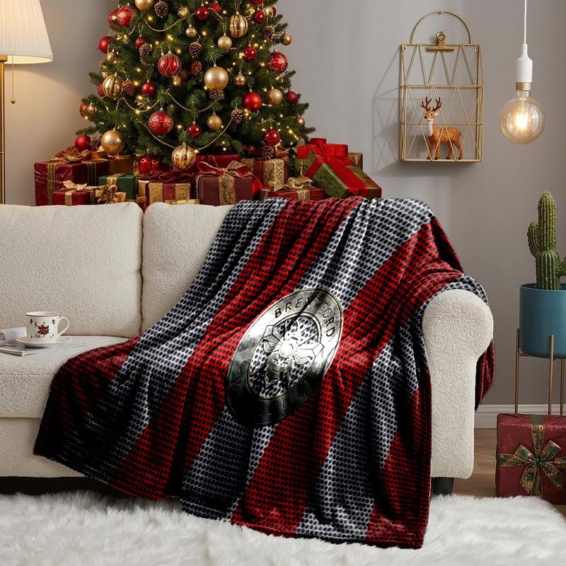 Brent-ford Football Club Crest Throws Blanket Flannel Blankets Plush for Couch Bed Gifts for Men Women Travel picnic blanket Christmas fan gifts