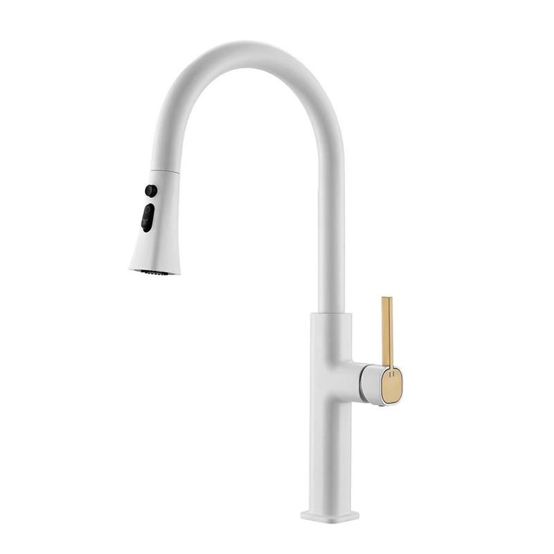 Grey Pull Out Kitchen Faucet Brushed Gold Sink Faucet Mixer Tap 360 Degree Rotation Torneira Cozinha Mixer Taps Kitchen Tap