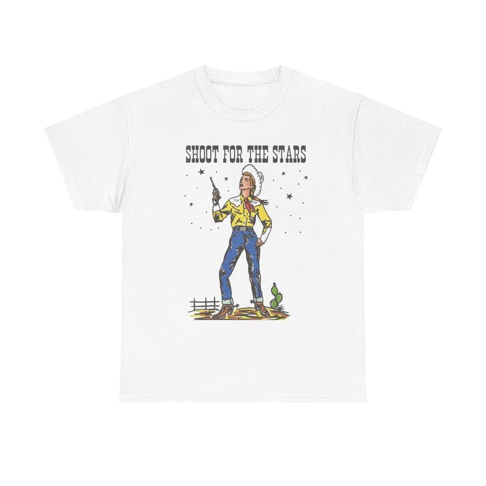 Shoot For The Stars Cowgirl Graphic T Shirt Unisex Heavy Cotton Tee NEW Gift Unisex T-Shirt XL