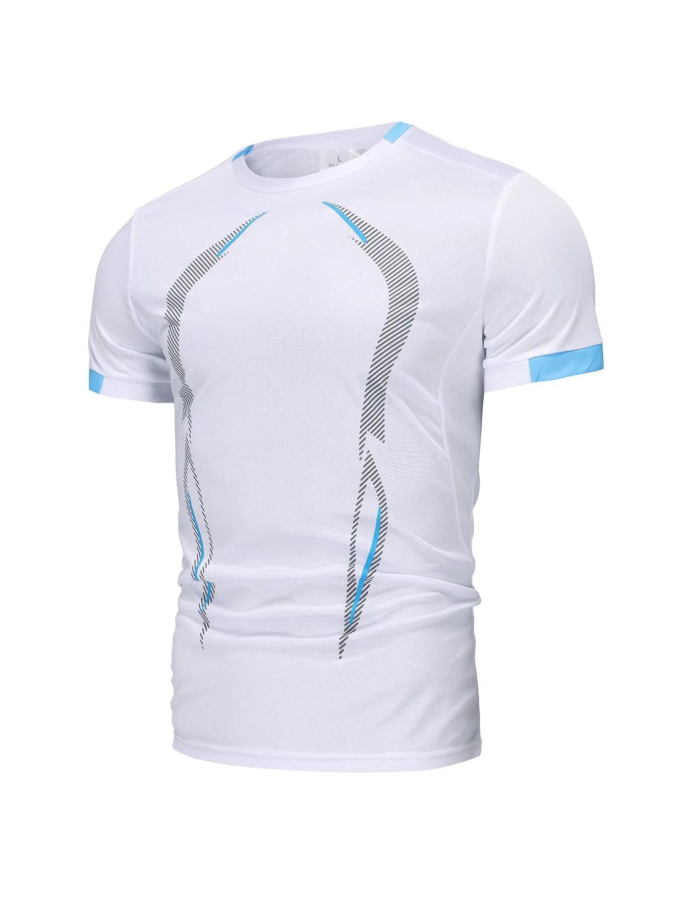 

Літній спортивний одяг для тренажерного залу, дихаюча футболка, чоловіча, швидкосохнуча, для бігу, чоловічі тренувальні футболки, фітнес-топи, футболка для бігу XXXL білий
