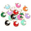 20pcs 16x13mm Enamel Moon Charms Pendant Alloy Metal DIY Jewelry Making Accessories Findingsn for Bracelet Earrings Necklace