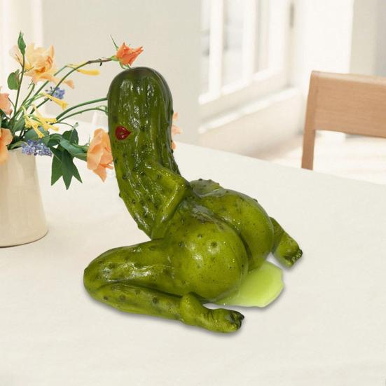 Kimchi Figurin Ornament Kompakt Design Lettvekt Universell Håndlaget Resin Morsom Penis Sylteagurk Skrivebordsdekor