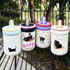 500ml Thermos Bottle Cartoon Straw Drinking Cup Cute Insulated Water Cup  Children