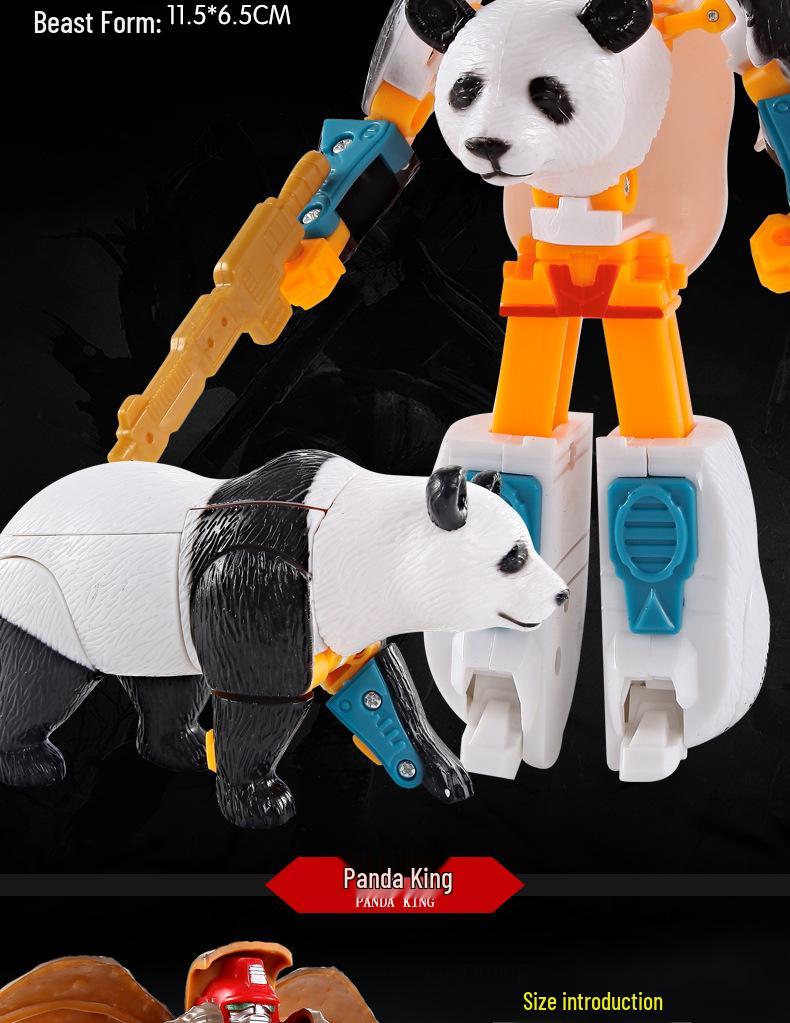 Kaelile Animal Vanguard: Transforming Mecha Warriors Puzzle - Lion, Elephant, White Tiger, Eagle, Panda Robot Toy.