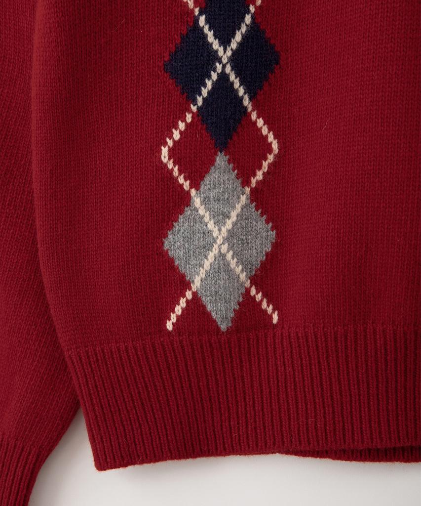 Sseomweeobeoteo Noelle Argyle Knit - Red