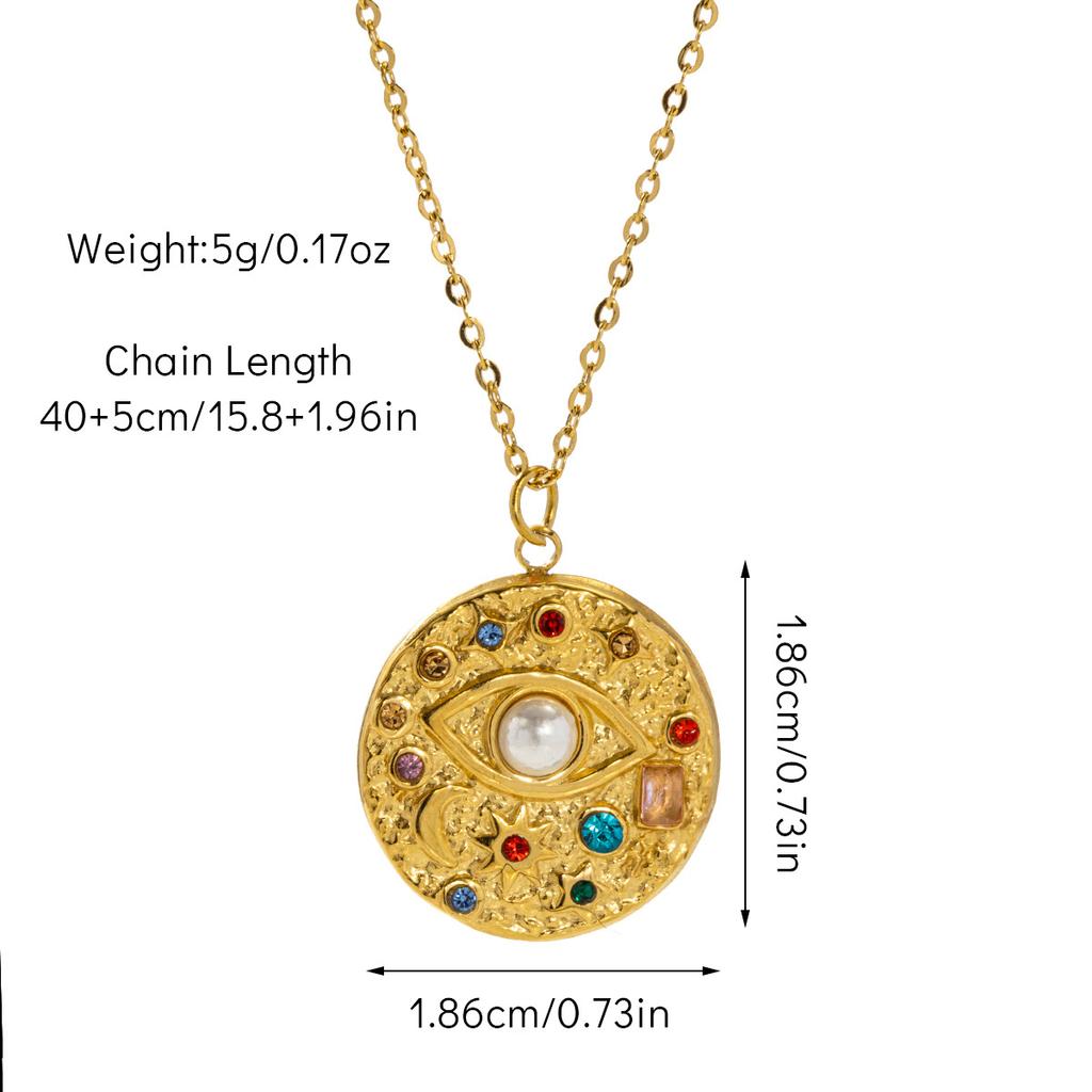 Geometric Sun Moon Pendant Women Star Necklace Titanium Steel Does Not Fade High End Personalized Fashion Temperament