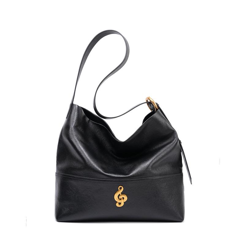 

2026 Women s Large Capacity Cowhide Leather Tote Bag - Bucket Style, Commuting & Computer Crossbody/Shoulder Bag 32*15.5*31 cm чёрный