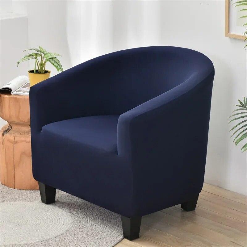 Solid Color Tub Chair Cover Spandex Club Armchair Slipcovers for Living Room Elastic Single Sofa Covers Home Bar Counter Hotel
