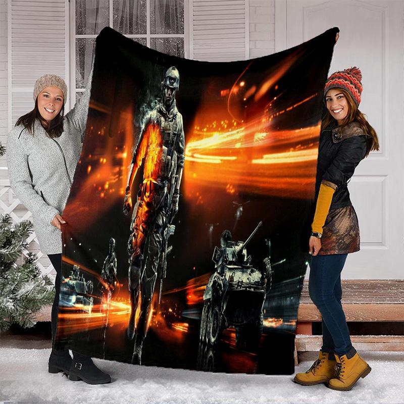 Cyberpunk Soldier Blanket Soft Comfortable All Seasons Perfect Sofa Office Naps Trips Birthday Christmas Gift
