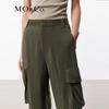 MO&Co. Matte Cupro Drawstring Cargo Pants