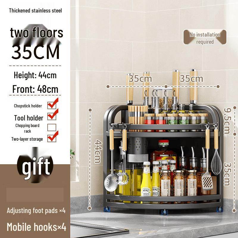 Handon Stainless Steel Corner Kitchen Organizer Rack