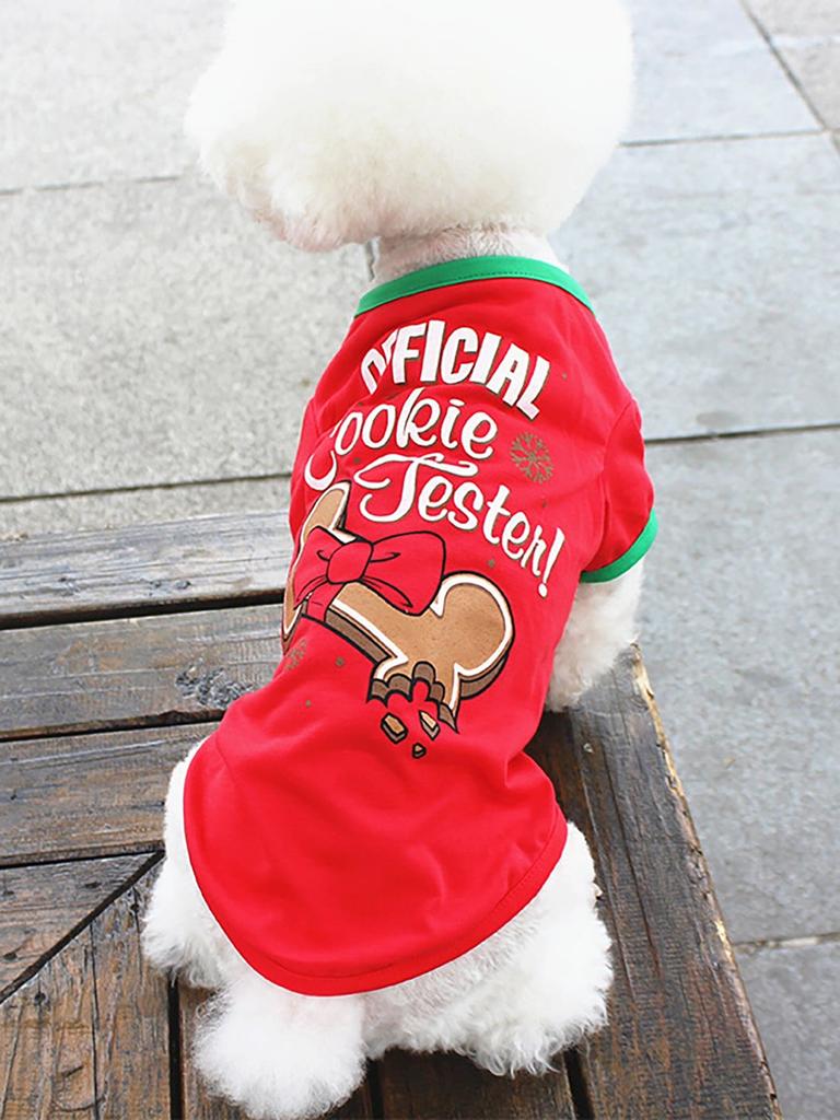 1pc-Pet Christmas clothing, puppy shirt, dog clothing, warm dog clothing, classic pet cotton T-shirt
