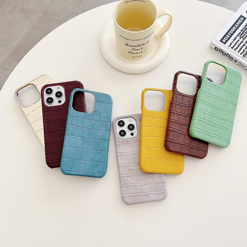 Alligator pattern 16/15/17 Apple phone case 1pro solid color 15promax trendy hand