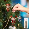 12/24Pcs Colorful Christmas Doll Pendants 2D Printed Wooden Ornaments Courtyard And Festival Party Decorations