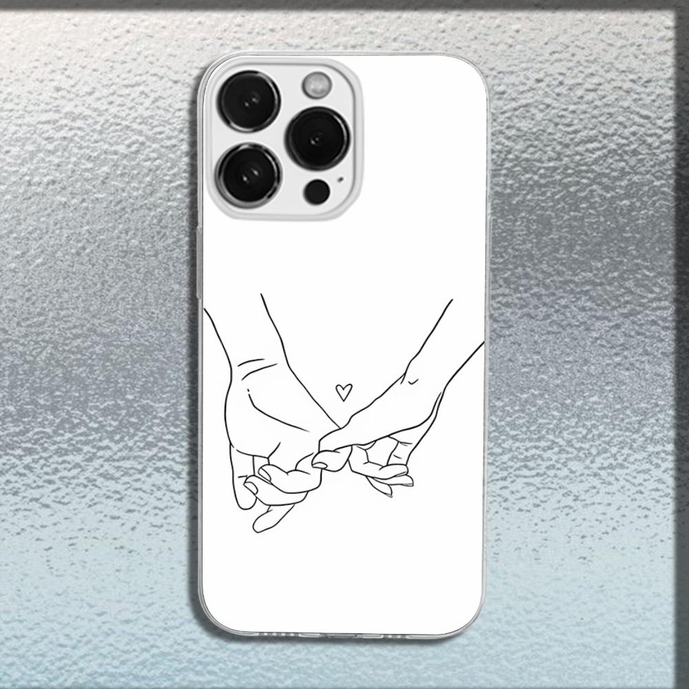 Mom Daughter Son Dad Hold Hands Phone Case For iPhone 16,15,14,13,12,11 Plus,Pro,Max,XR,XS,X,Plus,SE,Mini Transparent Soft Cover