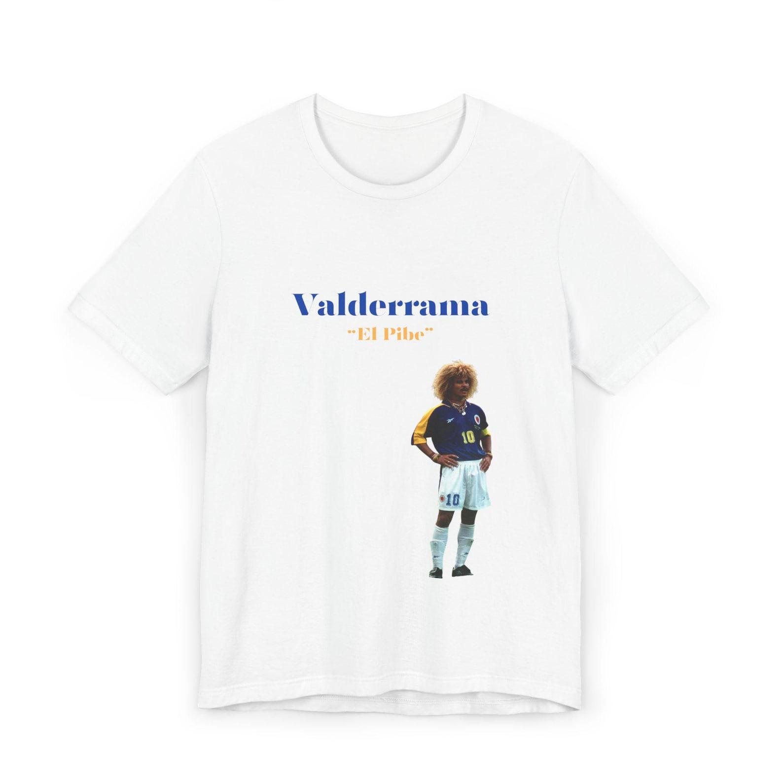 Carlos Valderrama T-Shirt: Retro Colombia Soccer Tee S