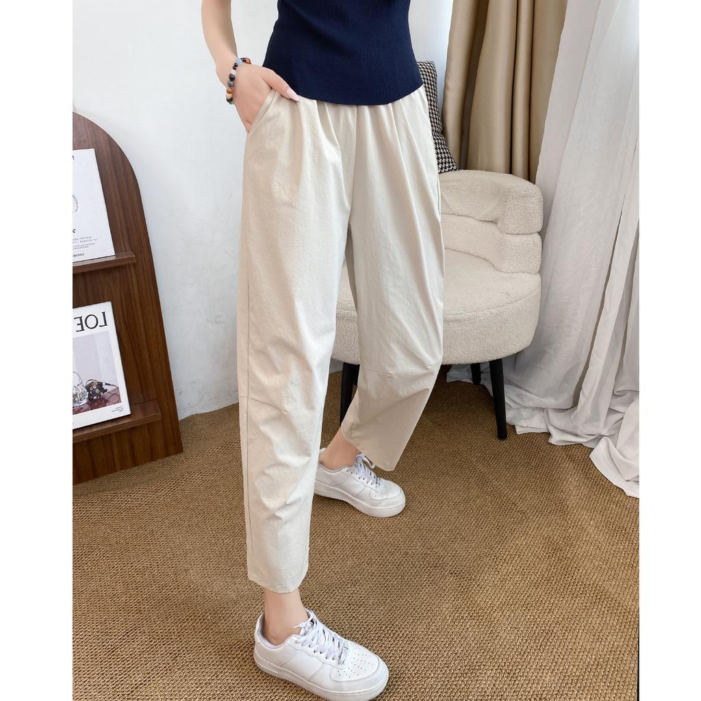 Sweatpants summer light nine-point pants women's 2025 new small cool walker ice silk quick-drying radish pants