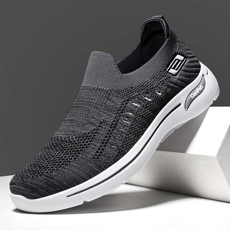 Shoes Men's 2025 Spring New Men's Shoes Casual Men's Flying Weaving Running Shoes Cloth Shoes Breathable Couple Sneakers Men's