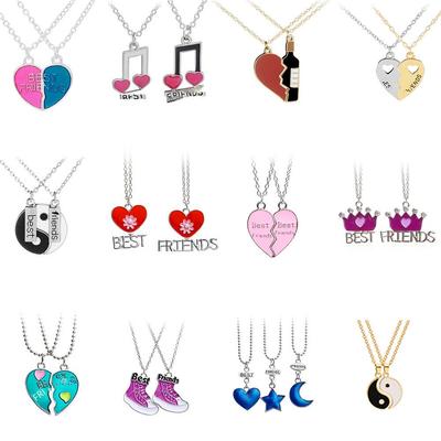 Best Friends Forever Japanese & Korean Stitching Necklace Pendant for Girlfriends