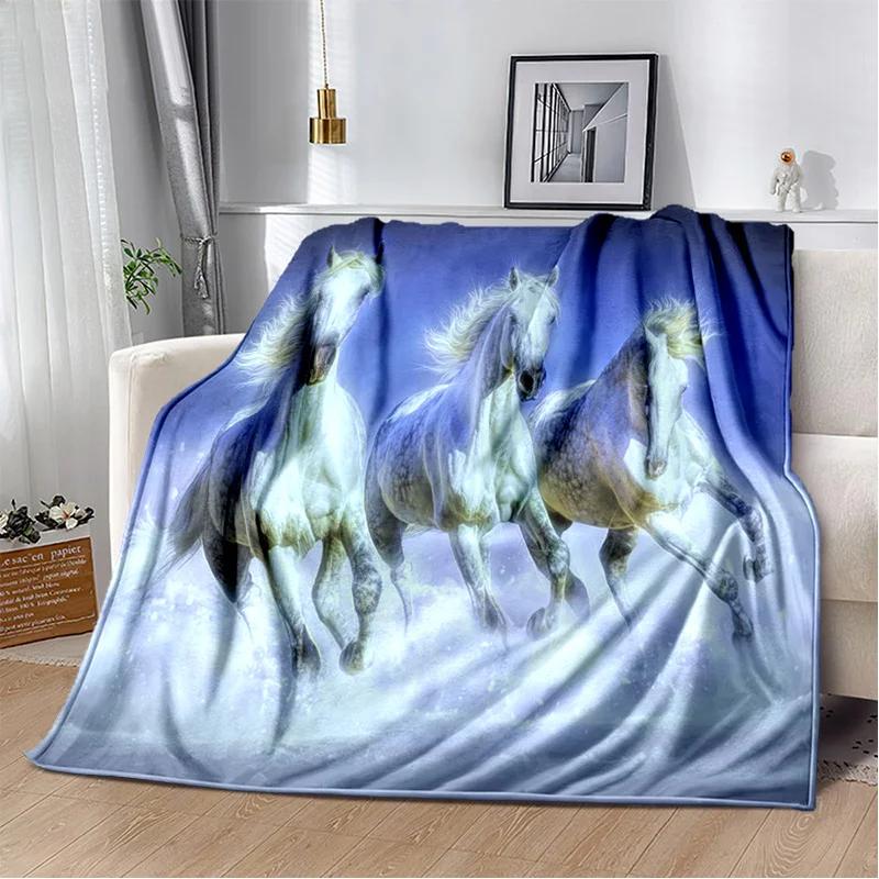 Horse Animal Pentium Gallant Steed Blanket,Soft Throw Blanket for Home Bedroom Bed Sofa Picnic Travel Office Cover Blanket Kids