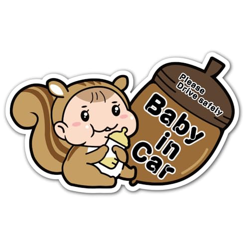 

SignStore Кигуруми Белка Наклейка Ребенок в машине 15см x 9см Водонепроницаемая Сделано в Японии TMZN019