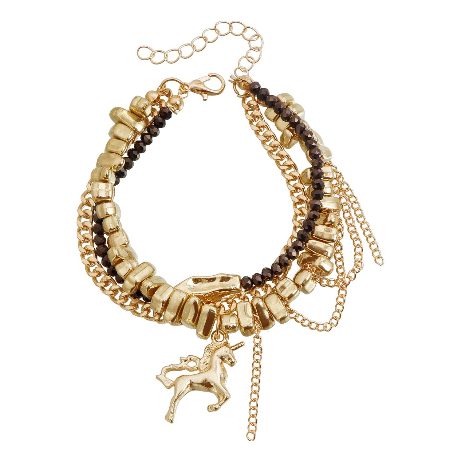 Accessories Vintage vintage multi-layer stacked necklace bracelet set, unicorn pendant necklace