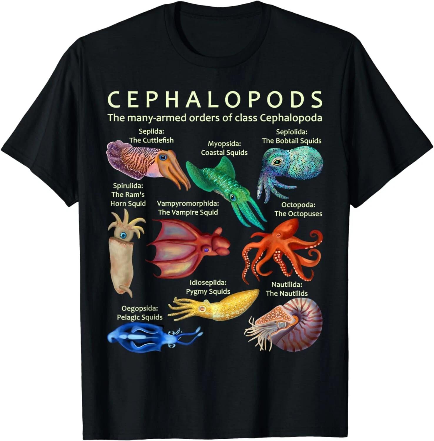 

The Cephalopod: Octopus, Squid, Cuttlefish, and Nautilus Gift Unisex T-Shirt M