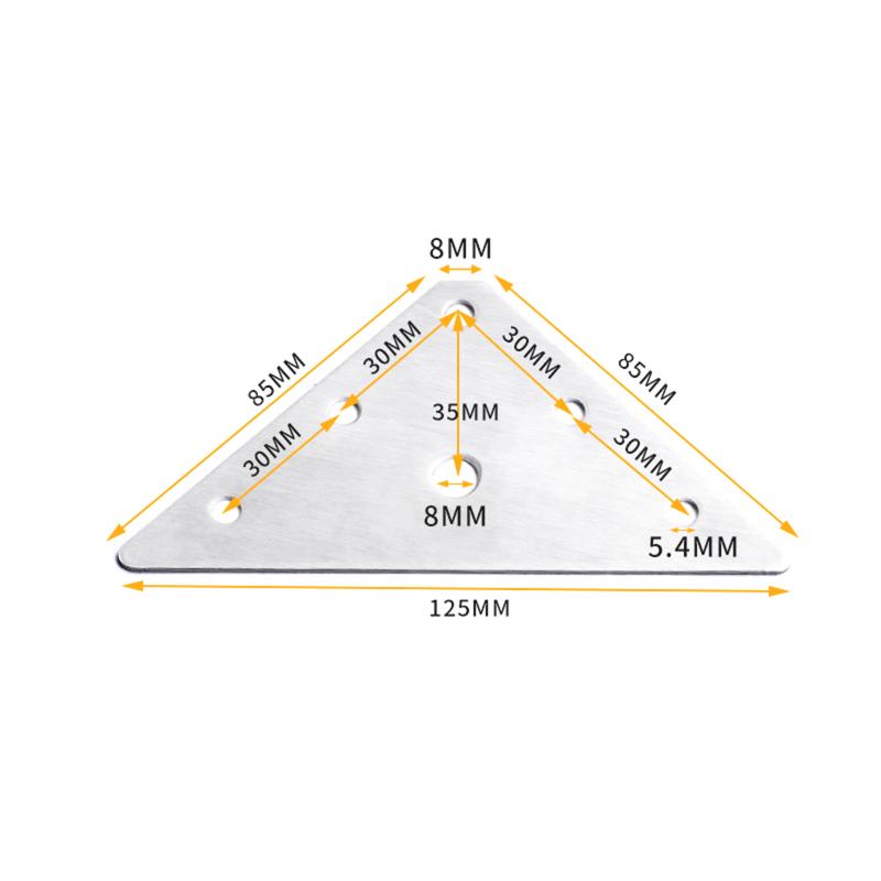 1Set (5 Triangle Codes 5Bag Screws) Stainless Steel Corner Code Triangle Connector Flat Angle Iron Fixed Lamination Accessories