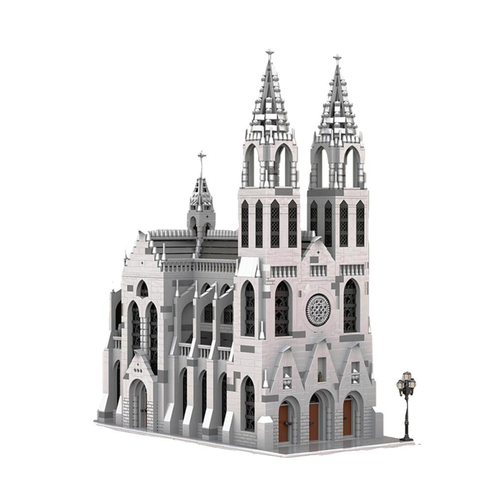 Non-Toxic Moc Gothic Cathedral Large Architecture Series Building Block Collection Model