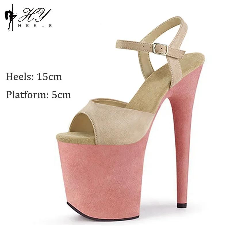 20cm Sexy Model Runway Shoes Performance Dress Wedding Banquet Super High Heels Sandals Sexy Fashion High Heels Shoes