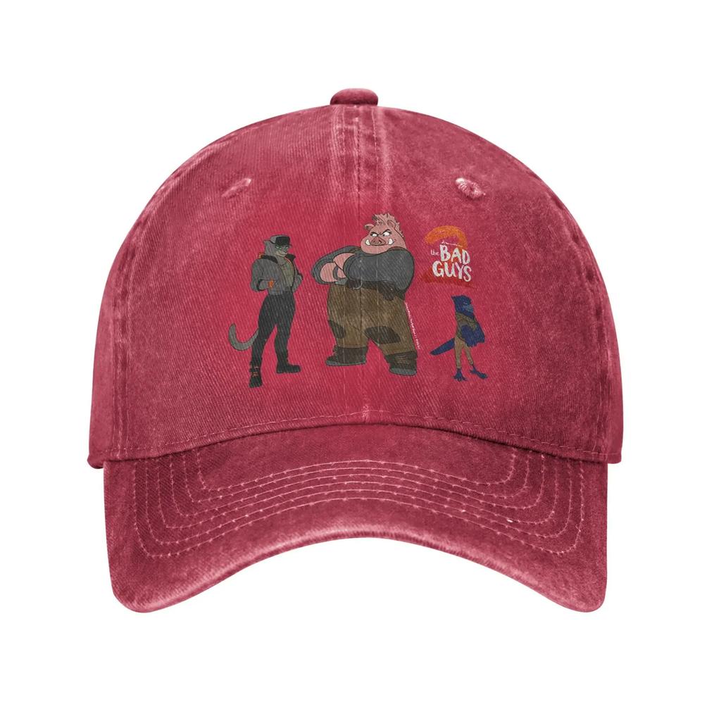 Casual The Bad Guys 2 Group Bad Girls Baseball Cap Unisex Distressed Cotton Snapback Hat Movie Outdoor Workouts Unstructured Hat