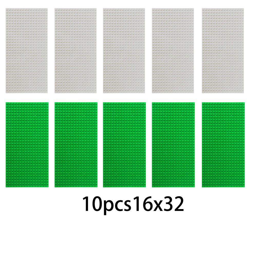 Perfect for play and displaying building block creations the 10 pieces with 16x32 holes are ideal for grass surfaces.