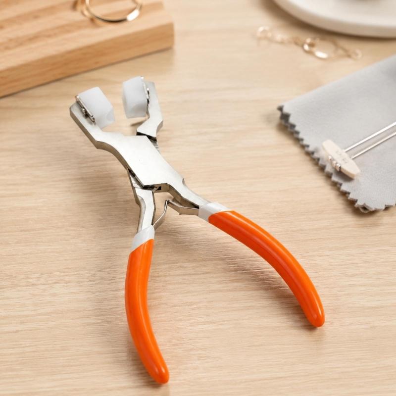 Jewelry Wire Shaping Pliers with Broad Smooth Covered Jaw, Covered Handle, and 5.91 in/15 Cm Length for Customizable Craft Work and Repairs