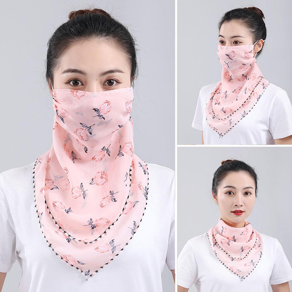 

Летняя тонкая маска для защиты от ультрафиолета, шарф, шаль, женская шифоновая солнцезащитная маска для вождения, воротник-воротник, многофункциональная вуаль для лица светло-розовый